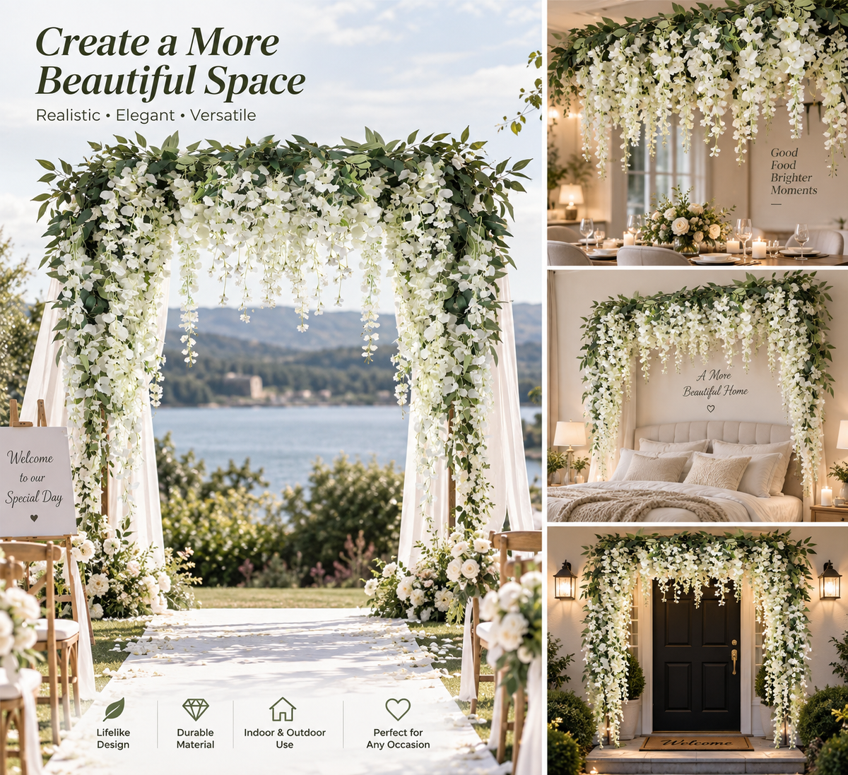 Simulated Wisteria Flower Ceiling Flower Branches