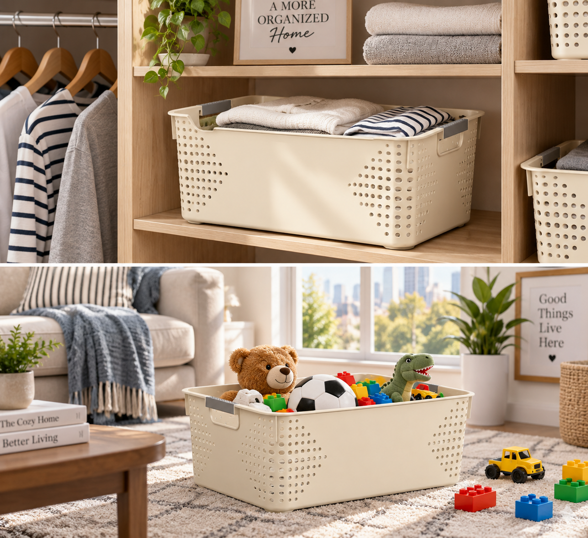 Hollow clothing storage basket, snack and toy storage box