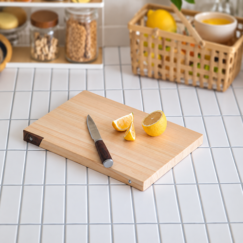 Self-Standing Cypress Wood Cutting Board